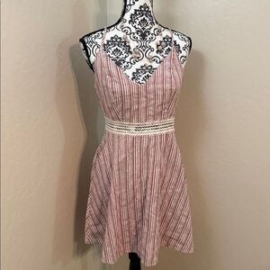 Speechless Red and White Lace-Trimmed Dress